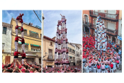 Castells de la Diada de Santa Rosalia de la colla dels Nens del Venrell, dels Xiquets de Tarragona i dels Nois de la Torre