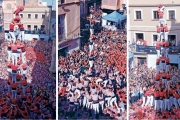 4de9f dels Nens del Vendrell, 4de9fa, carregat de la Colla Jove Xiquets de Tarragona i 3de9f de la Colla Joves Xiquets de Valls.