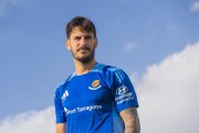 El capità del Nàstic, Joan Oriol, després de l’entrenament al Futbol Salou Sports Center, ahir.