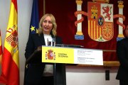La nova subdelegada de Tarragona, Elisabet Romero, durant la seva intervenció durant l'acte de possessió del seu càrrec.