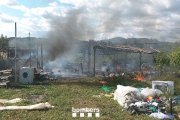 Imatge de l'incendi a Corbera d'Ebre aquest diumenge