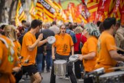 Un grup de batucada va ser qui va posar el soroll a la concentració.
