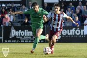 Antoñín Cortés, un dels apercebuts de sanció, durant el duel de dissabte contra la Gimnástica Segoviana.
