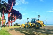 Obres de reforma del passeig marítim de la Pineda.