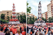 El 3de9f de la Joves i el 4de9f dels Castellers de Sants al Pati, estrenes del cap de setmana