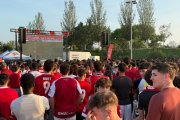 Imatge de la pantalla gegant al Parc del Francolí el passat 7 de juny.