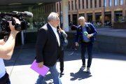 L'exsecretari de relacions internacionals de Convergència Víctor Terradellas després de declarar per suposades subvencions irregulars de la Diputació de Barcelona, a la Ciutat de la Justícia.