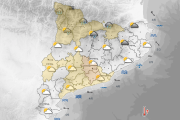 Imatge del mapa de la previsió meteorològica per dilluns