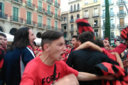 Celebració de l'ascens a Segona A del CF Reus. Plaça Prim