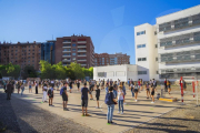 Primer dia de curs al'Institut Martí Franqués de Tarragona amb les mesures de seguretat sanitària obligades per la pandèmica del coronavirus