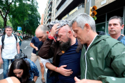 Càrregues policials realitzades per la Policía Nacional a la plaça Imperial Tàrraco després d'intervenir a l'InstTarragona.