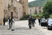 Visita dels Reis d'Espanya al Monestir de Poblet. Centenars de manifestants s'han concentrat a la via d'accés per protestar contra la visita dels monarques.