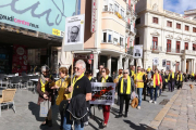 Com cada dia, han fet una concentració a la plaça Mercadal per la llibertat dels polítics presos i exiliats