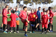 El primer equip, incloent cos tècnic, ha realitzat un entrenament conjunt amb el Nàstic Genuine