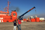 Exercici de prova contra la contaminació marina realitzat davant de Cap Salou.