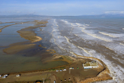 Imatges aèries del Delta de l'Ebre després del temporal