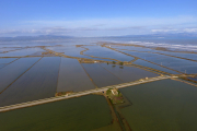 Imatges aèries del Delta de l'Ebre després del temporal