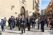 Imatges de la Benedicció de la Palma a l'església de la Sang, l'ofrena del clavell al Crist de la Primera Caiguda, l'ofrena del Ciri Pasqual i el viacrucis del Sant Crist de la Creu