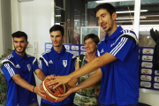 Els jugadors, durant la presentació.