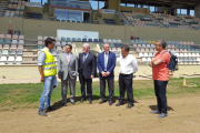 Poblet, Pellicer i el regidor Cervera, durant la visita