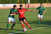 Álex López, durant una acció de l'enfrontament que va portar ahir l'equip grana fins a Ascó.