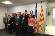 Membres de la Cambra de Comerç i la Delegació del Govern amb comerciants nord-americans.