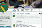 Imatge del perfil de Twitter de la Guàrdia Civil.