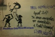 El mural feia referència als assassinats masclistes que hi ha hagut aquest 2017.