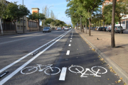 Imatge del nou carril bici de l'avinguda de Falset.