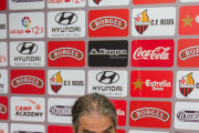 L'entrenador Natxo González, a la sala de premsa.