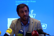 Antoni Comín durant la compareixença d'aquest dimecres a Móra d'Ebre.