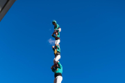 Pilar de 7 amb folre dels Castellers de Sant Pere i Sant Pau a la III Trobada de Colles del Sud.