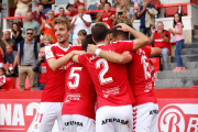 Els jugadors del Nàstic volen celebrar gols que ajudin a sumar un triomf aquest diumenge contra el Sevilla Atlético.