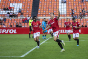 Guillermo Fernández celebrant el gol contra el Numancia.