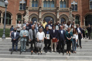 Foto de família a Reus de la Taula Domènech i Montaner.