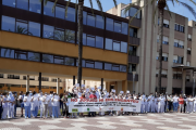 Imatge de la protesta dels treballadors de l'Hospital de la Santa Creu de Jesús de Tortosa.