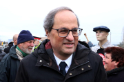 Quim Torra, president de la Generalitat, en la seva visita a Prats de Lluçanès.