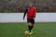 Olmo durant un entrenament amb el CF Reus. El capità només ha descansat en un partit aquest curs.