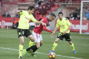 Sergio Tejera, durant l'enfrontament que el Nàstic va disputar diumenge contra el Còrdova al Nou Estadi.