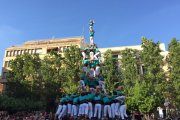 3de9 amb folre i agulla dels Castellers de Vilafranca a la Diada del Pati.