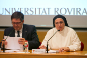 Sor Lucía Caram a l'Aula Magna de la facultat, aquest dimecres.