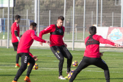 Bruno Perone, entrenant amb el primer equip del Nàstic a Salou.