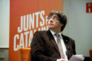 Imatge del cap de llista de Junts per Cataluny, Carles Puigdemont.