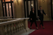 Pla general d'Inés Arrimadas, diputada del grup parlamentari Ciutadans, entrant al Parlament de Catalunya, 1 de Març del 2018.