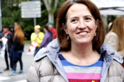 La presidenta de l'ANC, Elisenda Paluzie, abans de la manifestació de l'1 de Maig.