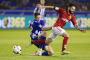 Lobato i Vigaray, en una instant de la tornada de setzens de Copa del Rei que va portar els homes de Vicente Moreno a Mendizorroza.