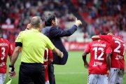 Vicente Moreno, durant el partit contra el Mallorca.