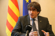 Imatge de Carles Puigdemont la conversa amb l'ACN a Brussel·les.