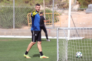 Stole Dimitrievski, durant un entrenament amb el Nàstic la setmana passada a l'annex del Nou Estadi.