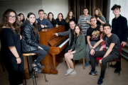 Fotografía de familia de los estudiantes de lenguaje y práctica musical de primero de bachillerato.